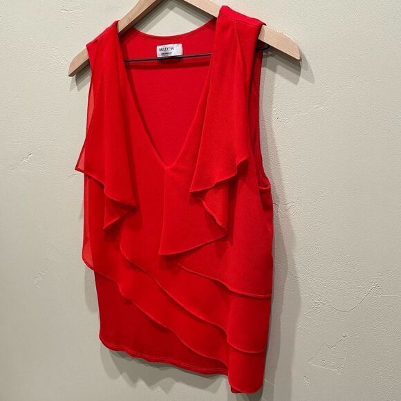 Bailey 44 Ruffled Layered Sleeveless Red Top - Size: Large - Picture 6 of 6